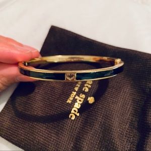 Kate Spade Black and Gold Enamel Bangle Bracelet